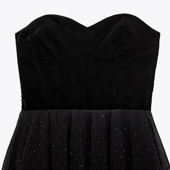 NWT Zara velvet dotted mesh dress - Picture 6 of 10